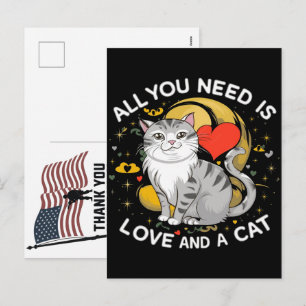 Cartes Pour Fêtes Annuelles Magical Meow Meow Merci aux Vétérans Jour de la Mé