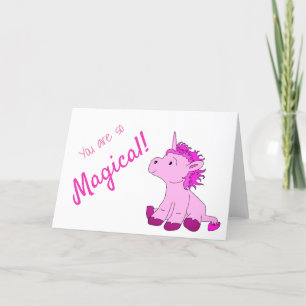 Cartes Pour Fêtes Annuelles Magical PInk Unicorn Valentine`s day Card