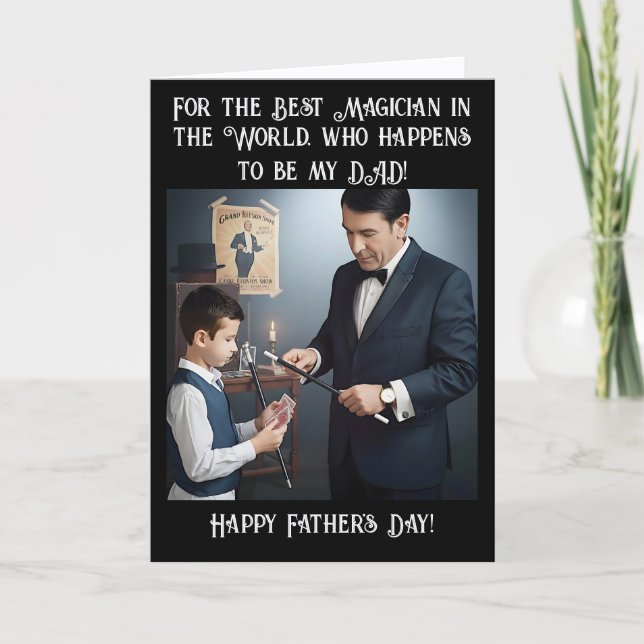 Cartes Pour Fêtes Annuelles Magician Dad and Son (1) - Father's Day (Devant)