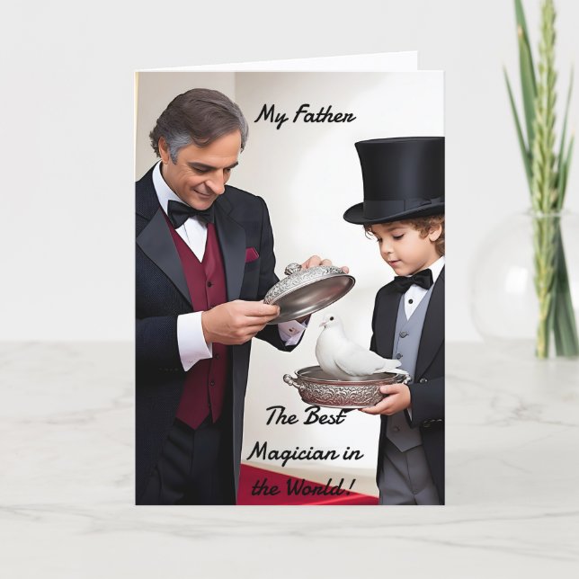 Cartes Pour Fêtes Annuelles Magician Dad and Son (2) - Father's Day (Devant)