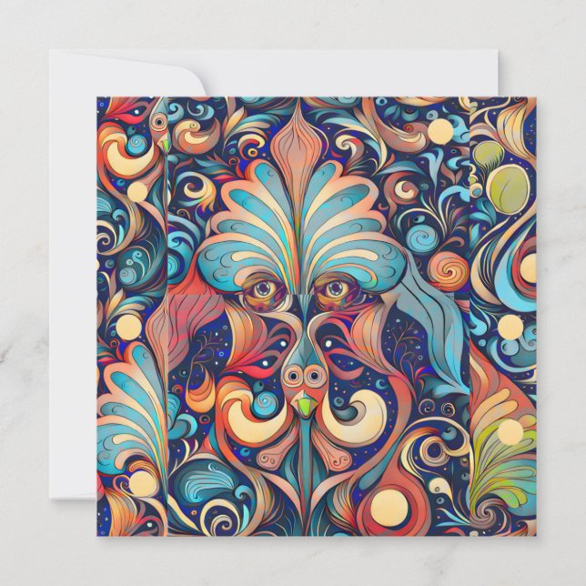 Cartes Pour Fêtes Annuelles Magicien (Devant)