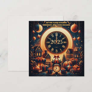 Cartes Pour Fêtes Annuelles Magie de minuit : un accueil doré en 2025