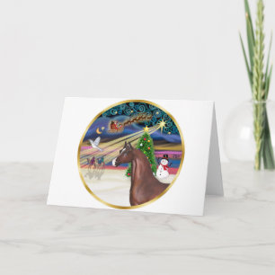 Cartes Pour Fêtes Annuelles Magie de Noël - Cheval arabe Brown