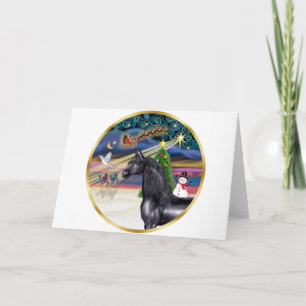 Cartes Pour Fêtes Annuelles Magie de Noël - Cheval de l'Arabie Noire