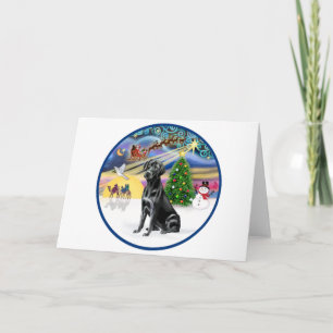 Cartes Pour Fêtes Annuelles Magie de Noël (R) - Labrador noir