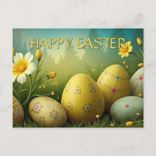 Cartes Pour Fêtes Annuelles Magie de printemps avec des œufs de Pâques dans un