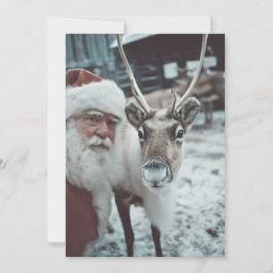 Cartes Pour Fêtes Annuelles Magie hivernale de Noël avec le Père Noël et les r