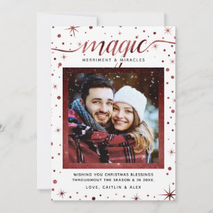 Cartes Pour Fêtes Annuelles Magie, Merriment & Miracles Snowflakes   Bourgogne