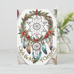 Cartes Pour Fêtes Annuelles Magique Dreamcatcher couronne de Noël