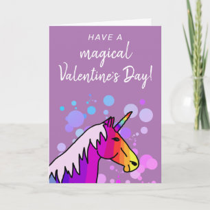 Cartes Pour Fêtes Annuelles Magique Unicorn Enfants Classe Saint Valentin