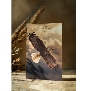 Cartes Pour Fêtes Annuelles Magnifique Aigle à tête blanche en vol sur l'horiz