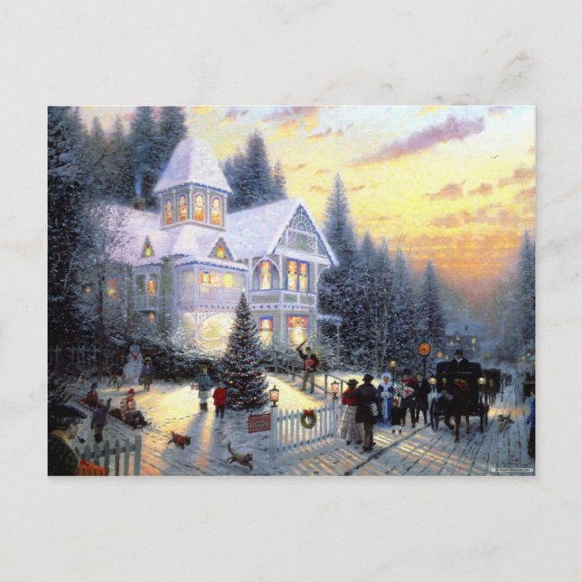 Cartes Pour Fêtes Annuelles Magnifique décor de Noël à l'ancienne (Devant)