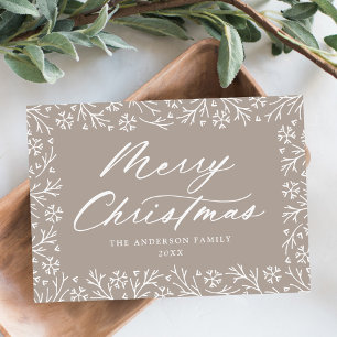 Cartes Pour Fêtes Annuelles Magnifique flocon de neige Taupe Joyeux Noël Non-P