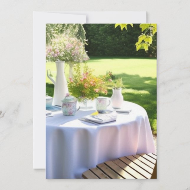 Cartes Pour Fêtes Annuelles Magnifique jardin d'aquarelle d'été. (Devant)