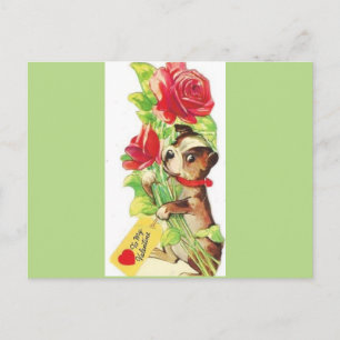 Cartes Pour Fêtes Annuelles Magnifique Vintage Valentine Boston Terrier Chiot