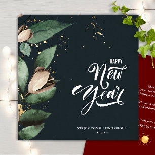 Cartes Pour Fêtes Annuelles Magnolia Gold Entreprise Bonne année aux entrepr