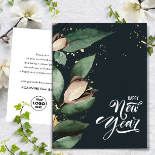 Cartes Pour Fêtes Annuelles Magnolia Gold   Entreprise Bonne année aux entrepr