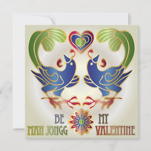 Cartes Pour Fêtes Annuelles Mah Jongg Valentine Be My MJ Valentine (Devant)