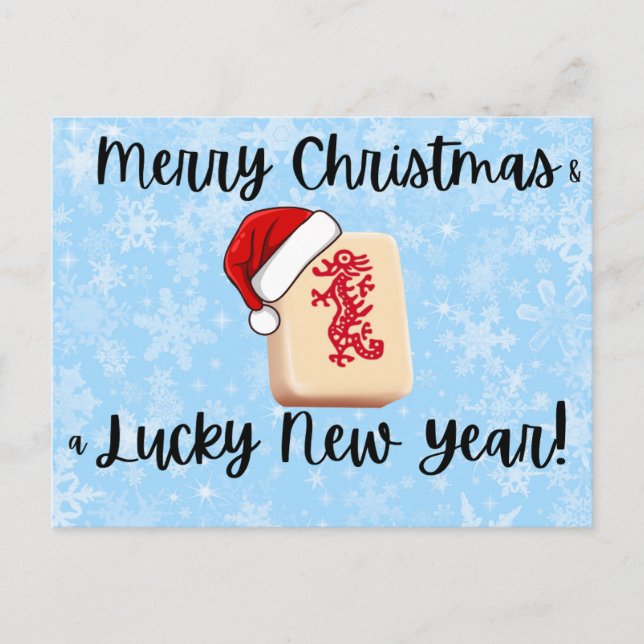Cartes Pour Fêtes Annuelles Mahjong Christmas Post Card (Devant)