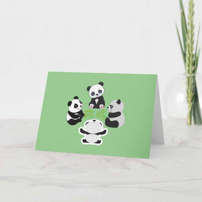 Cartes Pour Fêtes Annuelles Mahjong Panda Cute Funny (Devant)