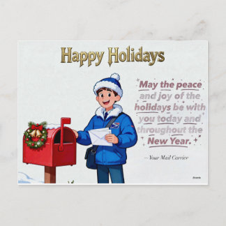 Cartes Pour Fêtes Annuelles Mail Carrier Thank You Card