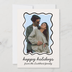 Cartes Pour Fêtes Annuelles Main agitée Tirée Funky Whimsical Frontière Photo