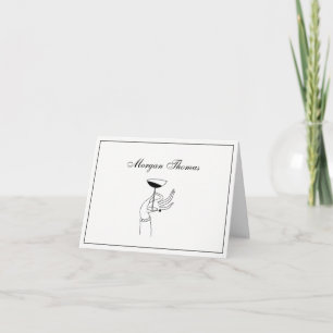 Cartes Pour Fêtes Annuelles Main de femme Art déco tenant une coupe de champag