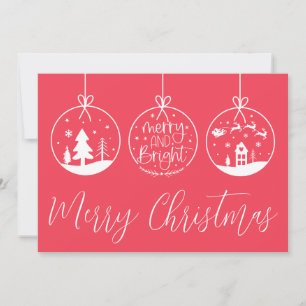 Cartes Pour Fêtes Annuelles Main Dessinée Joyeux Noël Lumineux