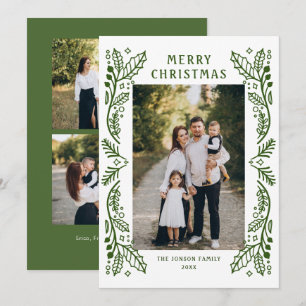 Cartes Pour Fêtes Annuelles Main funky tiré Whimsical Retro Noël 3 Photo