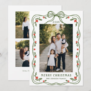 Cartes Pour Fêtes Annuelles Main funky tiré Whimsical Retro Noël 3 Photo