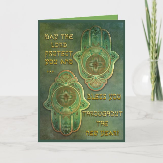 Cartes Pour Fêtes Annuelles Main Hamish - Bénédiction de vacances élevée - Per (Devant)