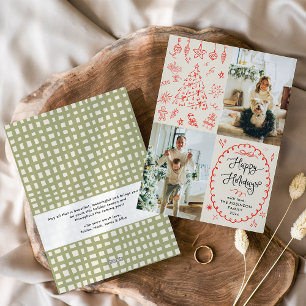 Cartes Pour Fêtes Annuelles Main moderne tiré Boho Happy Holidays 2 Photo