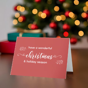 Cartes Pour Fêtes Annuelles Main rouge et blanche tirée Simple Noël
