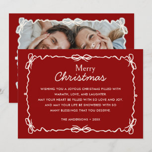 Cartes Pour Fêtes Annuelles Main rouge et crème dessinée photo de Noël