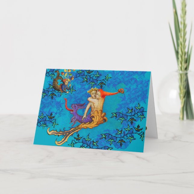 Cartes Pour Fêtes Annuelles MAIS QUE REGARDEZ-VOUS ? Sirène et Triton (Devant)