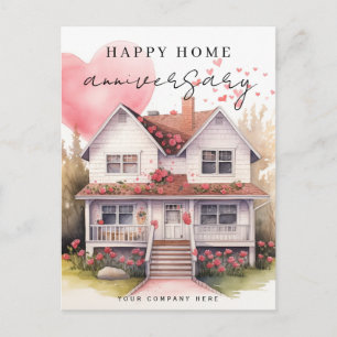 Cartes Pour Fêtes Annuelles Maison à cœur aquarelle festive pour anniversaire