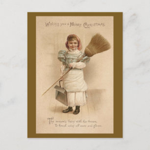 Cartes Pour Fêtes Annuelles Maison avec Broom Vieux Noël
