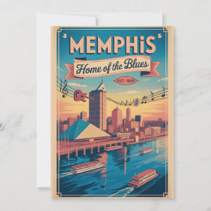 Cartes Pour Fêtes Annuelles Maison de Blues Memphis Tennessee Rétro Vintage