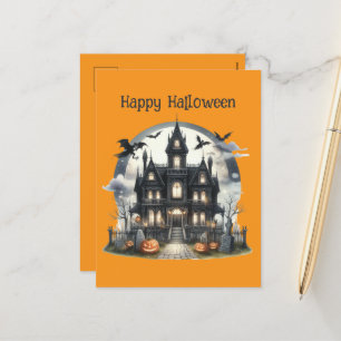 Cartes Pour Fêtes Annuelles Maison de hantage d'Halloween éffrayant