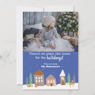 Cartes Pour Fêtes Annuelles Maison de Noël d'animaux des bois dans la neige ph