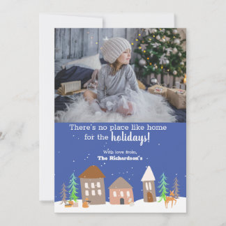 Cartes Pour Fêtes Annuelles Maison de Noël d'animaux des bois dans la neige Ph