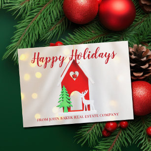 Cartes Pour Fêtes Annuelles Maison de Noël Élégante Agence Immobilière Sur Mes