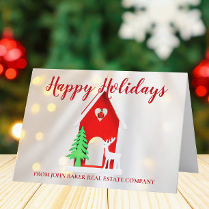 Cartes Pour Fêtes Annuelles Maison de Noël Élégante Entreprise Immobilière Per
