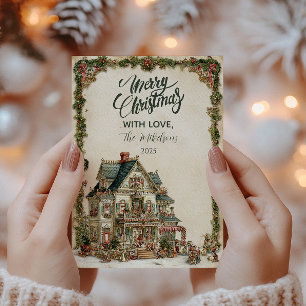 Cartes Pour Fêtes Annuelles Maison de Noël victorienne