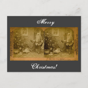 Cartes Pour Fêtes Annuelles Maison de Santa & American Flag