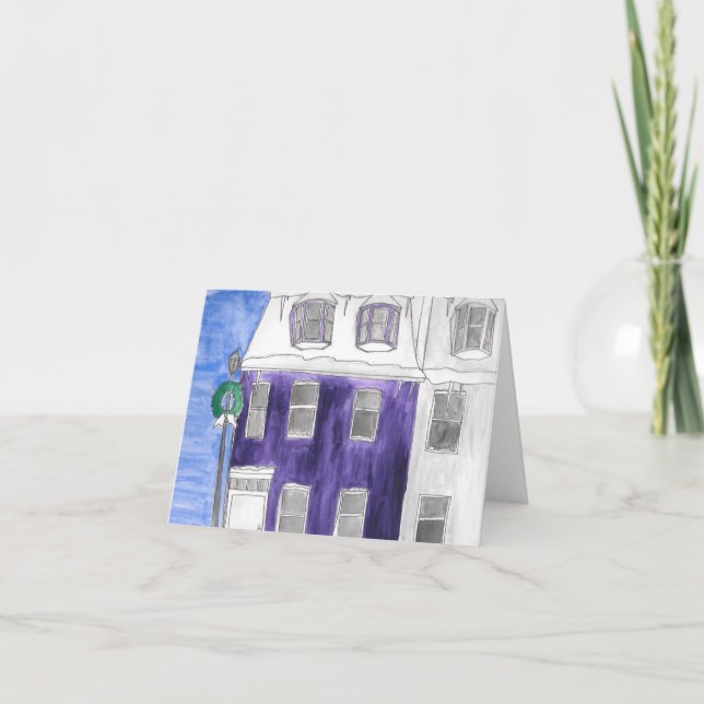 Cartes Pour Fêtes Annuelles Maison de vacances avec couronne  (Devant)