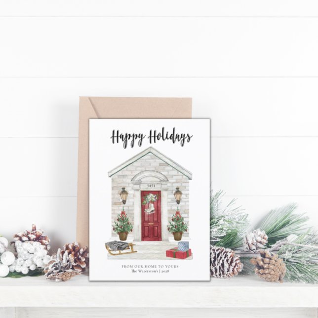 Cartes Pour Fêtes Annuelles Maison de vacances Joyeux Noël Adresse personnalis (Créateur téléchargé)