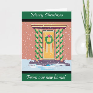 Cartes Pour Fêtes Annuelles Maison de vacances Joyeux Noël Nouvelle adresse