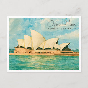 Cartes Pour Fêtes Annuelles Maison d'opéra de Sydney Aquarelle Voyage