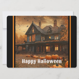 Cartes Pour Fêtes Annuelles Maison Effrayante Citrouille Collection Halloween